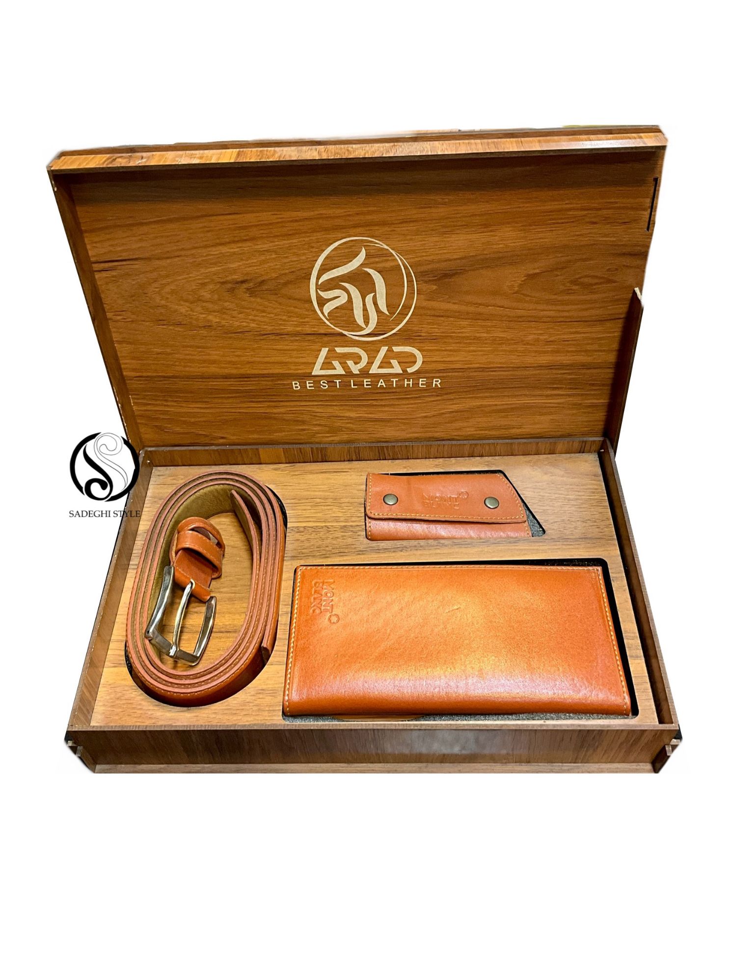 تصویر  ست کیف و کمربند چرم اصل